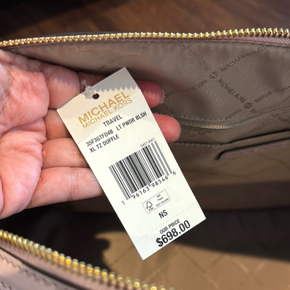 Michael Kors NWT Jet Set Travel Extra Large Duffle weekender Bag in Blush Pink. - Picture 8 of 13